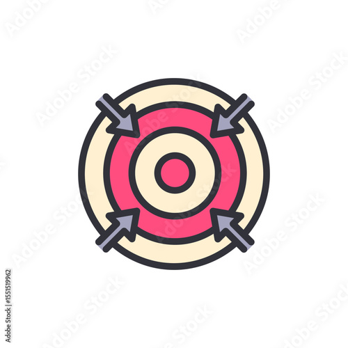 Pink Target With Arrows Symbolizing Goals And Precision Focus