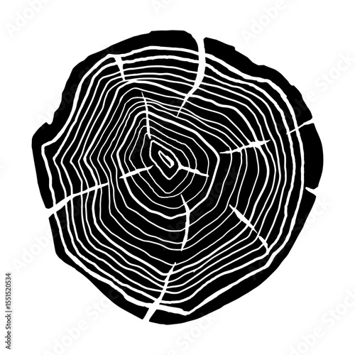 Wood Slice icon vector. Wood Rings illustration sign. Tree symbol. Sawmill logo.