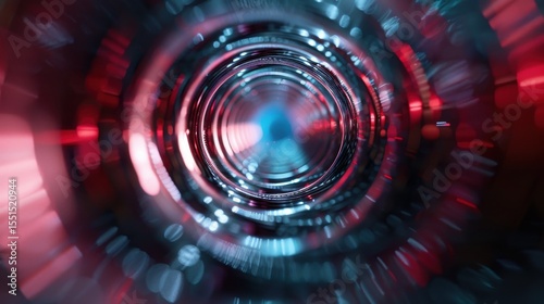 An abstract view into a colorful tunnel filled with swirling light, creating an immersive and dynamic visual experience that evokes a sense of wonder.