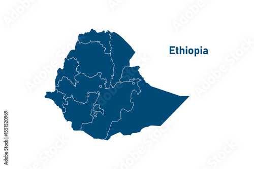 Ethiopia map icon. Ethiopia outline map. Simple icon design. Vector illustration