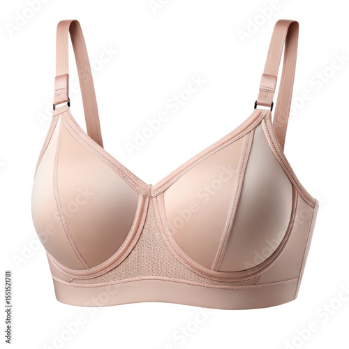 Wallpaper Mural Beige comfort bra with adjustable straps,underwire support,and breathable mesh detailing on a backdrop Torontodigital.ca