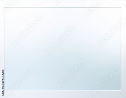Frosted glass panel effect overlay on blurred white background, soft focus edge