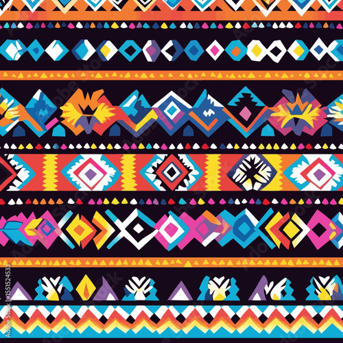 Seamless aztec geometric pattern with a tribal abstract background design