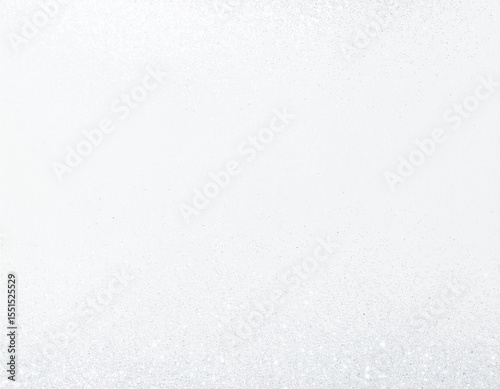 Abstract noise texture in white with silver sparkle dust overlay on matte white backg