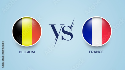 Belgium vs France broadcast template for sports Continental Cup 2025 cricket . vector illustration