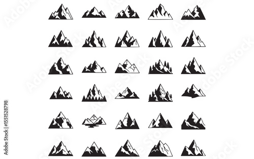 Silhouette Mountain Vector – Minimal Nature Landscape Illustration for Outdoor, Adventure & Travel Design