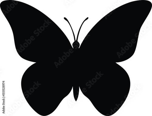 Elegant Black Butterfly Silhouette Design Perfect for Nature Prints Posters and Textile Designs