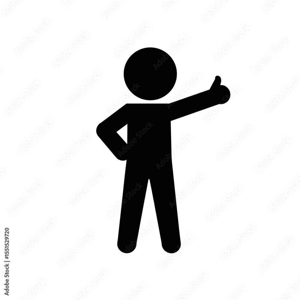 Simple person vector icon giving thumbs up, for websites Simple person vector icon giving thumbs up, for websites