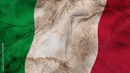 Italy texture flag seamless loop animation. 4K Video