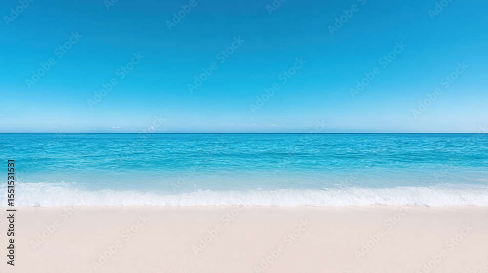 Fototapeta premium A beautiful blue ocean with a sandy beach