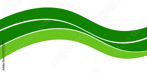 Abstract White and Green wave wide background banner