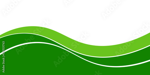 Abstract White and Green wave wide background banner