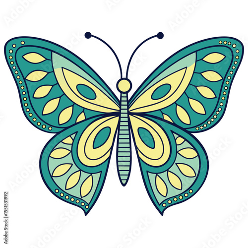 Detailed Butterfly Vector Decorative Patterned Wings Design