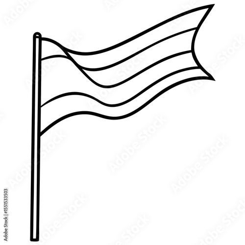 Minimalist Flag Line Art Design 