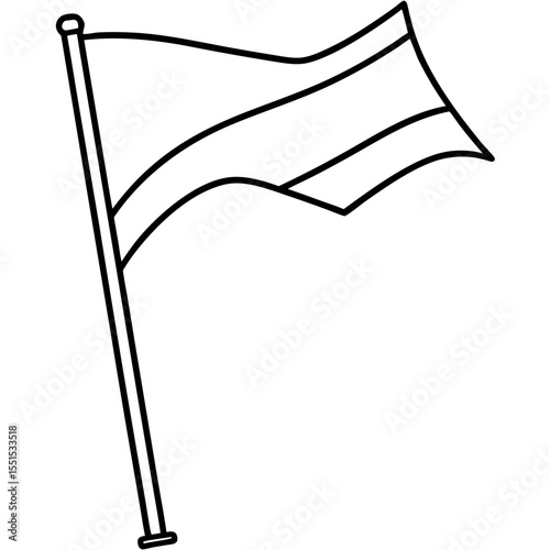 Minimalist Flag Line Art Design 