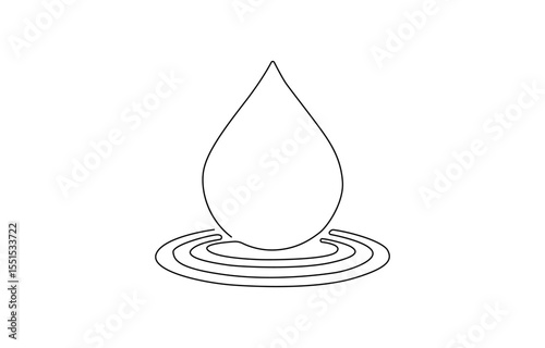 Continuous line drawing of drop. Water drop line icon. One line drawing background,  One line drawing background. Vector illustration. Water drop Continuous line icon, Continuous one line drawing .