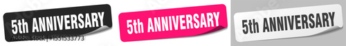 5th anniversary sticker. 5th anniversary sticker set on white background
