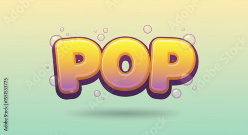 Playful Pop Art Text Effect Colorful 3D Word Design