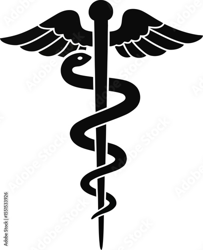 Caduceus Medical Symbol: Healthcare, Medicine & Pharmacy Emblem