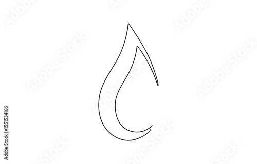 Continuous line drawing of drop. Water drop line icon. One line drawing background,  One line drawing background. Vector illustration. Water drop Continuous line icon, Continuous one line drawing .