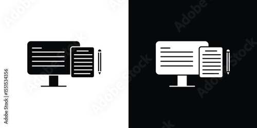 Blended learning icon. Design for website and mobile apps.