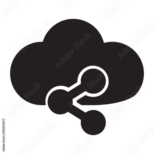 cloud computing and data sharing icon representing digital connection and online storage network concept