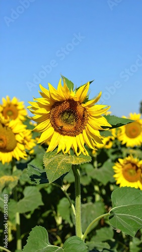 Vibrant Sunflower Field with Summer Bloom, and Nature. (2)