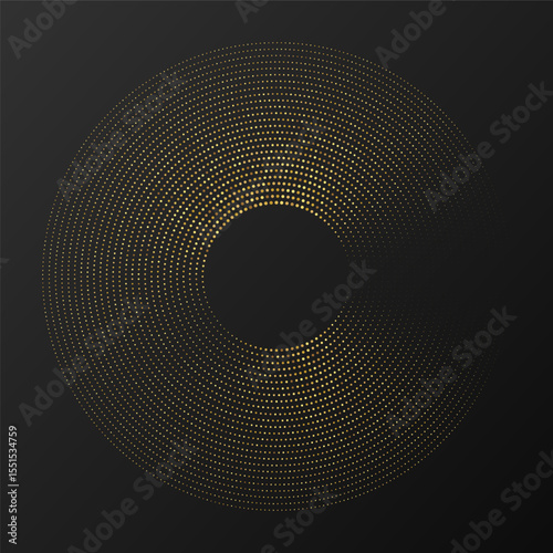 Abstract gold glowing halftone dotted background