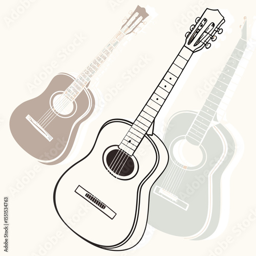 Guitar Illustration in Various Styles