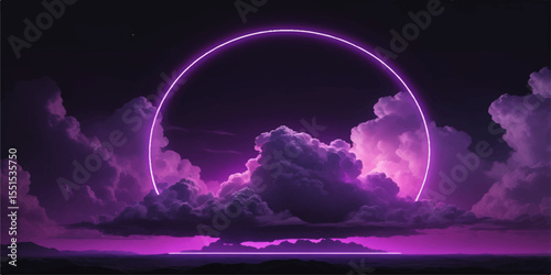 Northern lights aurora borealis illuminate the dark night sky over a serene landscape