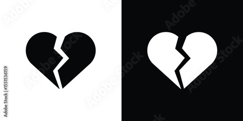 Broken heart icon vector, Symbol, logo illustrations
