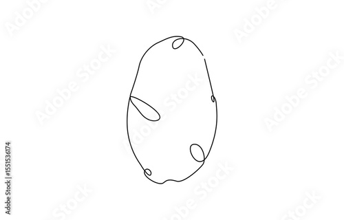 Potatoes vector illustration. One continuous line drawing art illustration, One line drawing features two potatoes, One line drawing features two potatoes in a simple and elegant continuous line.