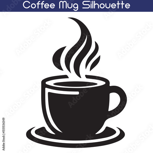 Coffee mug silhouette vector isolated on a white background