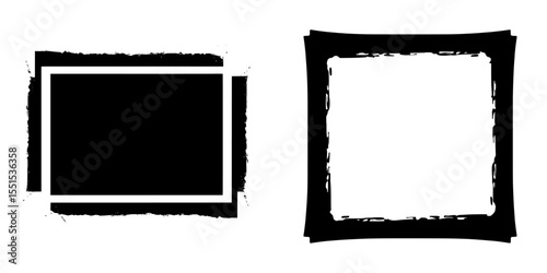 Your text can be placed within a modern grunge black frame set against a white background