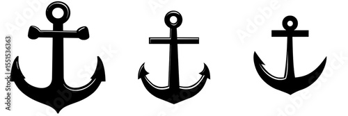 Modern illustration of anchor stenci symbol isolated on a white background