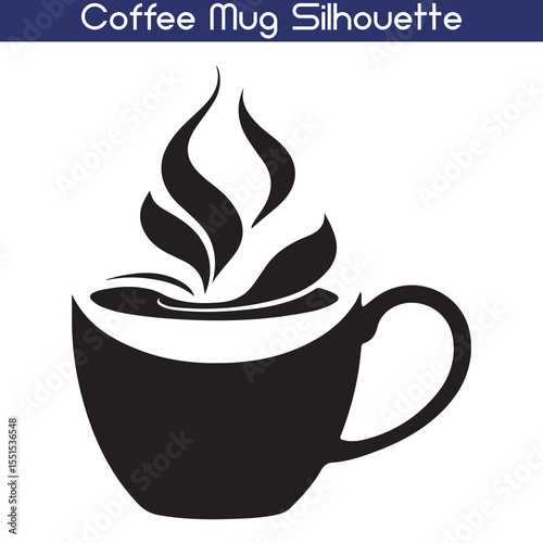 Coffee mug silhouette vector isolated on a white background