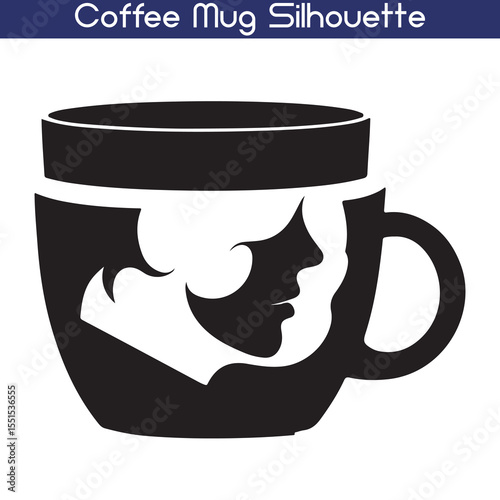 Coffee mug silhouette vector isolated on a white background