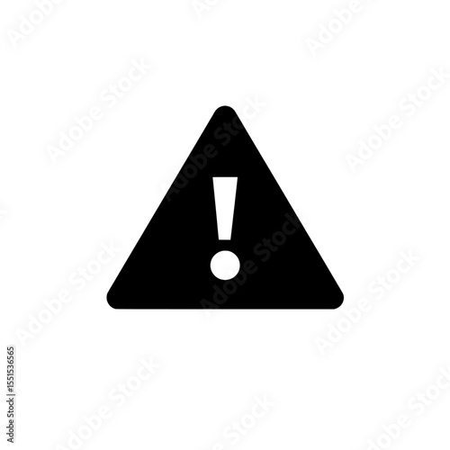 A two-tone warning sign with an exclamation mark symbol is depicted on a background of black and white
