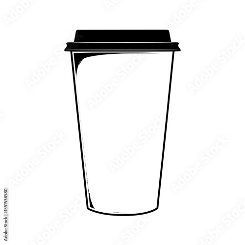 On a transparent background, a white cup is presented in a realistic way