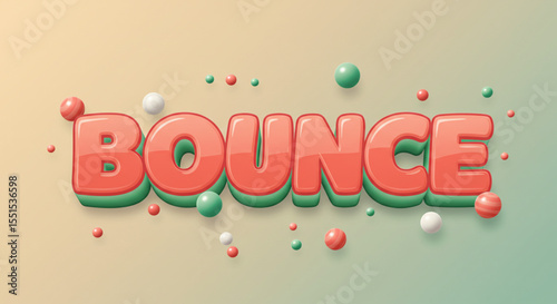 Playful Bounce Text Effect  3D Cartoon Style Typography Design