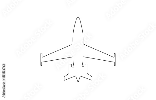 Small plane taking off in continuous line art drawing style, Small plane taking off in continuous line art drawing style, One continuous line drawing of airport icon.