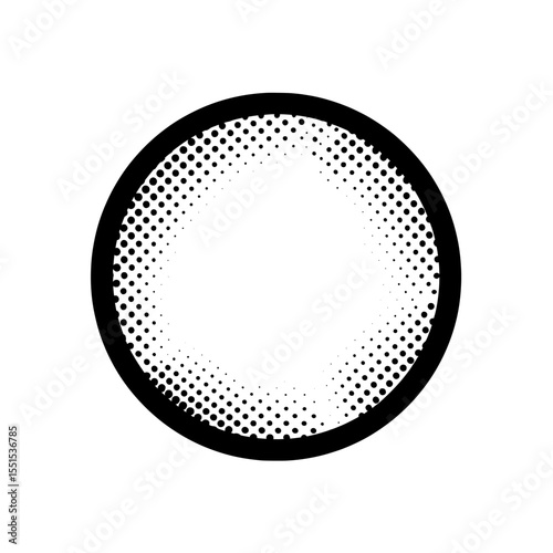 A modern pattern with a halftone effect is set against a white background, where circle dots are isolated, and the overall design includes a halftone dotted background