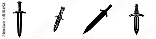 A monochrome vintage icon of a sword is presented, featuring a simple shape suitable for a design logo, emblem, symbol, sign, badge, label, or stamp, and is a hand-drawn modern illustration