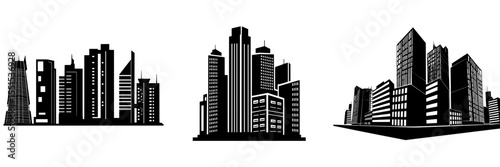 The graphic concept for your design is an isolated illustration on a white background featuring a building and a city