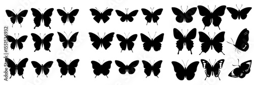 Butterfly silhouettes are depicted in black, showcasing their humorous side through modern illustrations