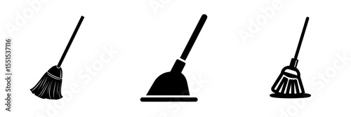 A simple mop icon illustration, modern in style, isolated on white for web design purposes