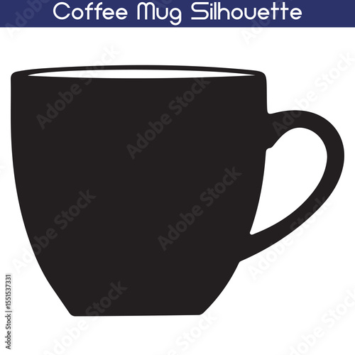 Coffee mug silhouette vector isolated on a white background
