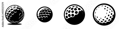 Modern golf ball icon, a simple illustration for web design, isolated on a white background