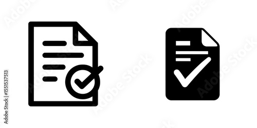A modern document approved request icon for web design is outlined and isolated on a white background