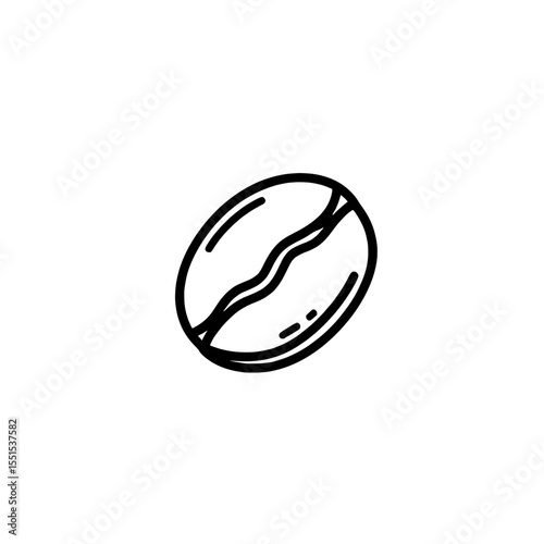 A modern morning coffee is represented by an isolated coffee bean icon on a white background, complemented by a line bean icon, and featuring a black line grain icon design that simultaneously serves